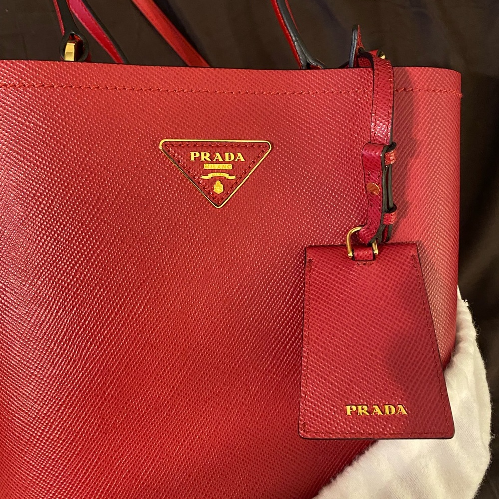 Red Prada Panier Bucket Bag